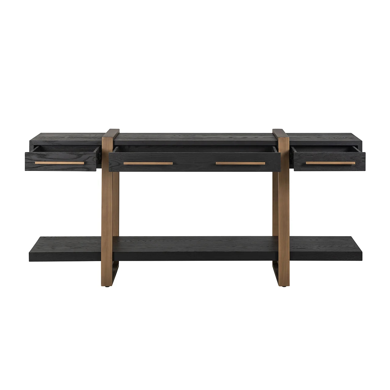 Konsole Cambon ar 3 atvilktnēm Richmond Interiors 80/180/45 cm tumša kafija - N1 Home