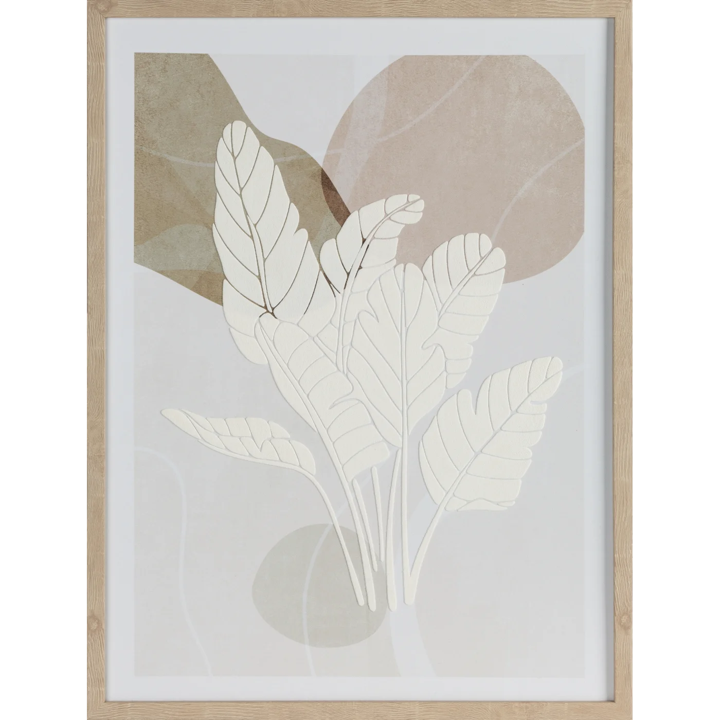 Glezna Leaf A 45/60 cm balts/bēšs - N1 Home