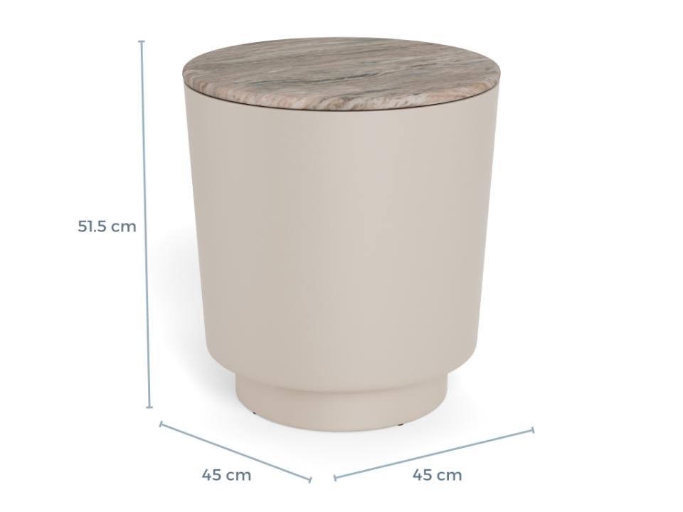 Kafijas galds Canga 45/45/51 cm pelēks Toronto marmors