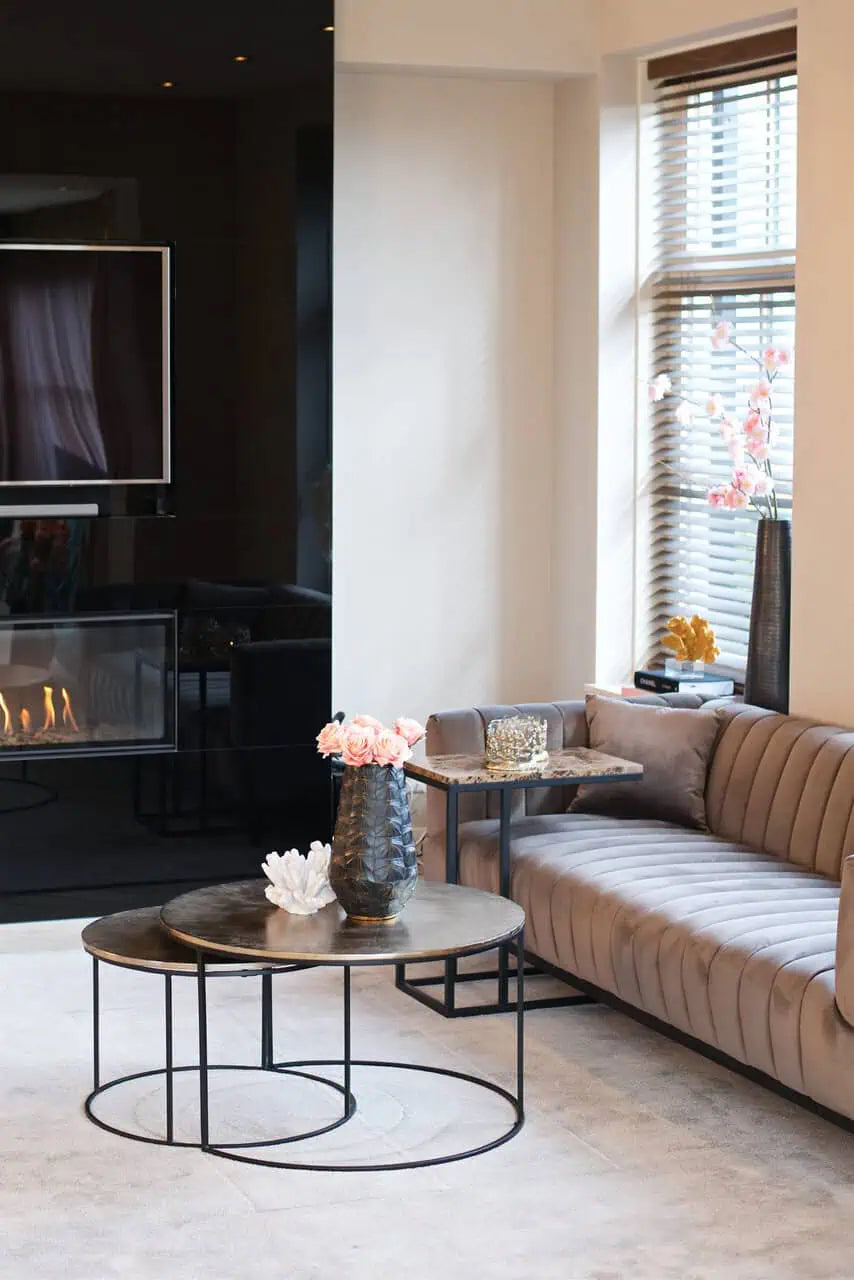 Kafijas galds Asher champagne gold (Set of 2) Richmond Interiors 47/82 cm šampaņ - N1 Home