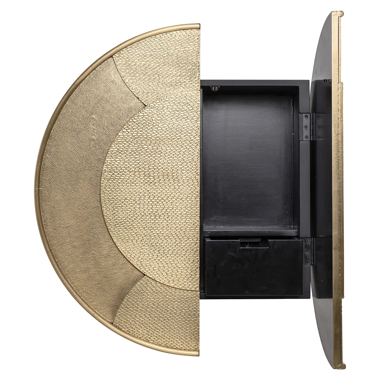 Sienas skapis Bowie ar 2 durvīm Richmond Interiors 90/90/32 cm melns/zelts - N1 Home