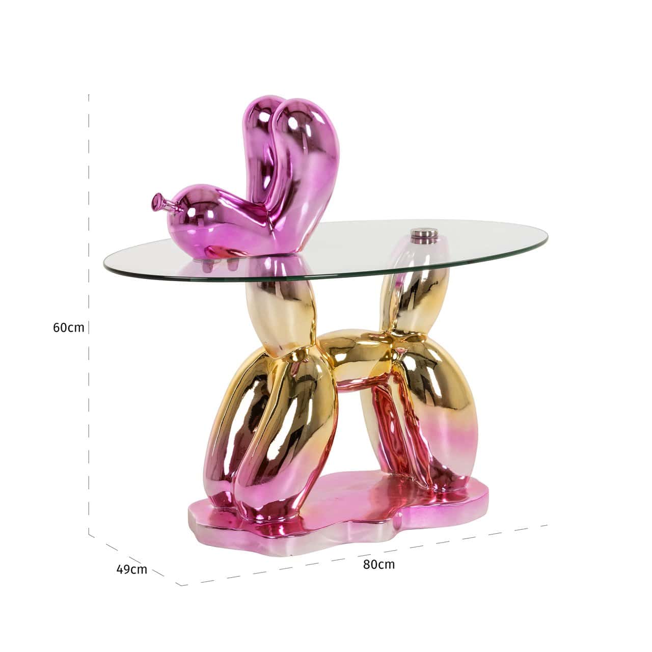 Kafijas galds Usha Richmond Interiors 80/60/49 cm rozā