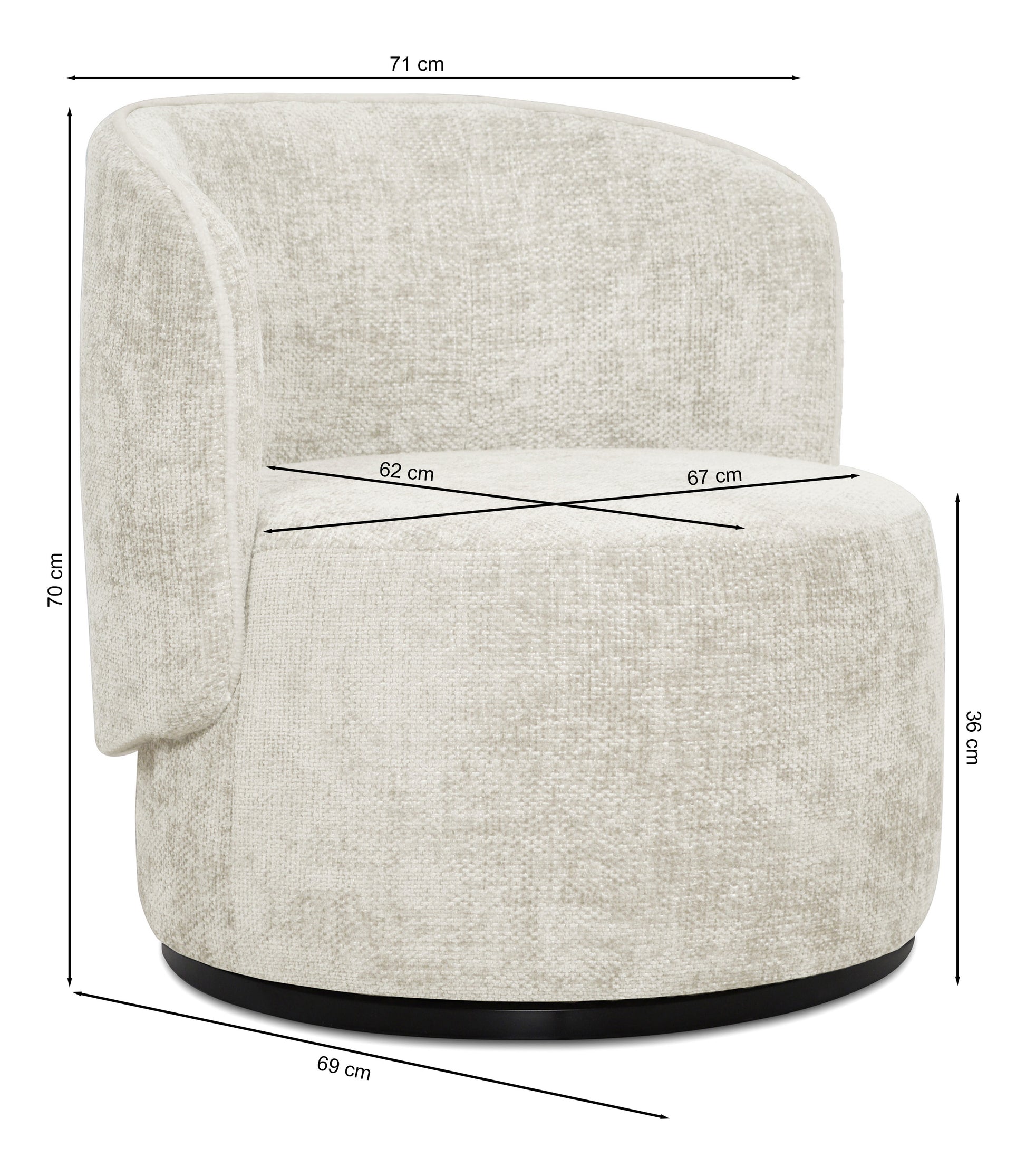 Krēsls Zambi 70/71/69 cm Haga 74 - N1 Home