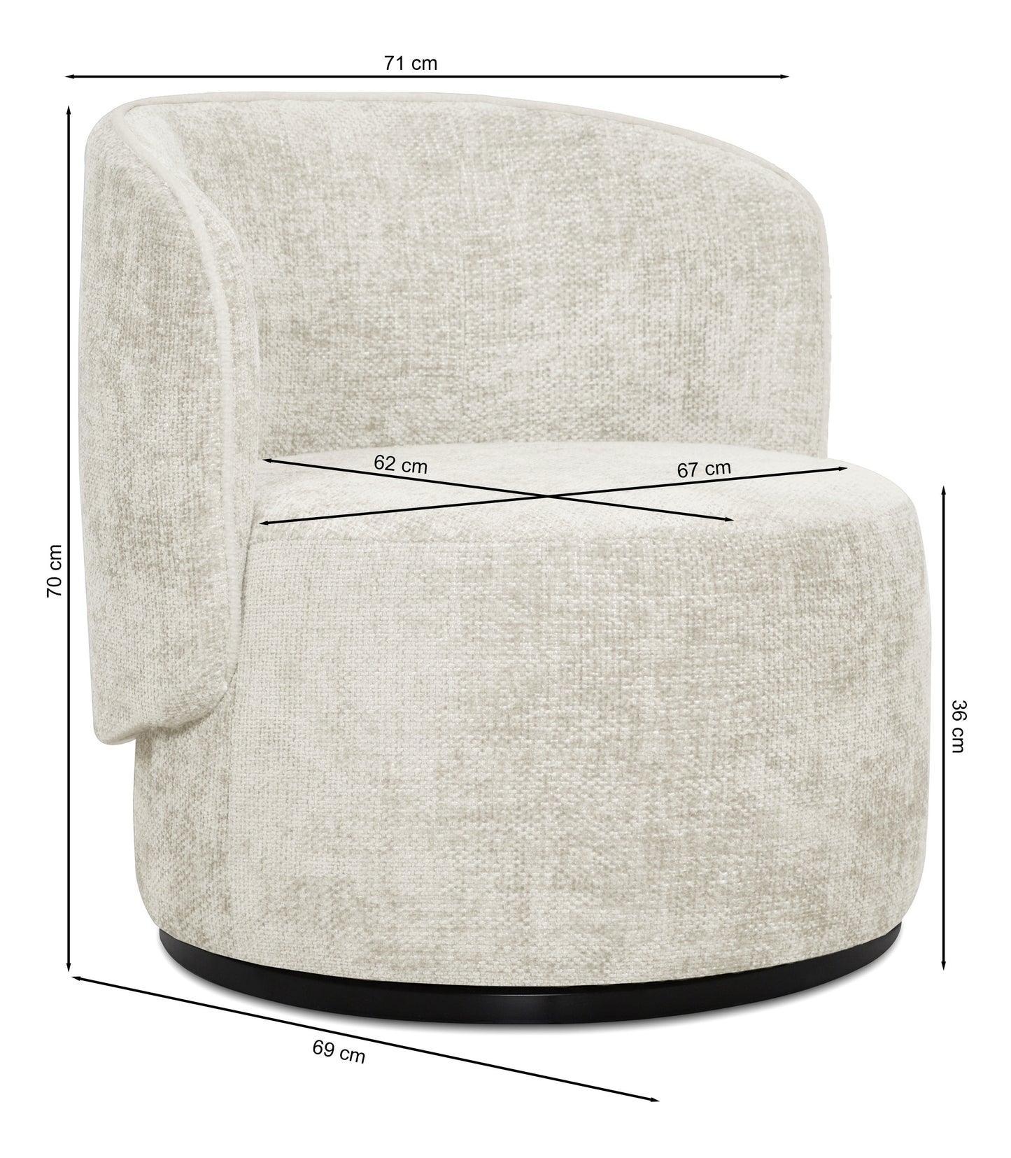 Krēsls Zambi 70/71/69 cm Haga 30 - N1 Home