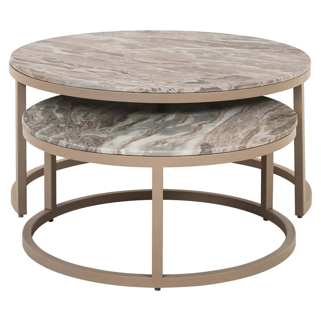 Kafijas galds Coffee table Fairfax stone (Set of 2) Richmond Interiors 40/85; 33/70 cm bēšs - N1 Home