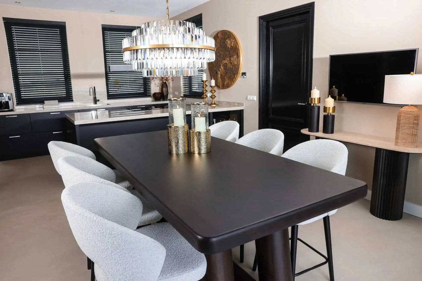 Svečturis Marlou gold large Richmond Interiors 40/15/15 cm zelts - N1 Home