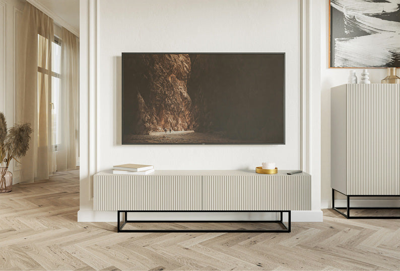 TV skapis Velda 175/46/31 cm bēšs/melns