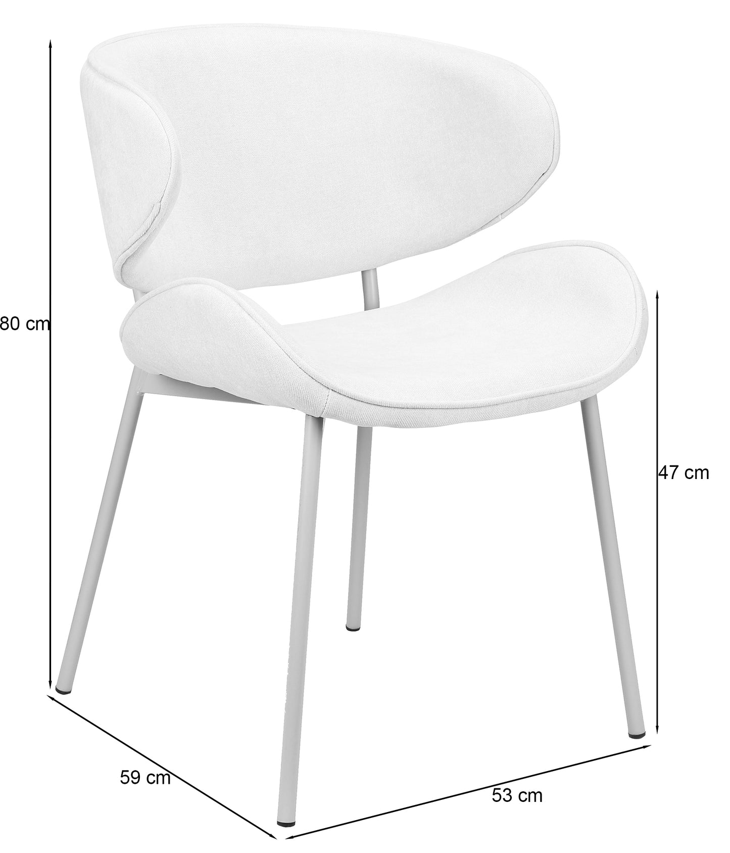 Krēsls Pretis 80/53/59 cm gaiši pelēks - N1 Home