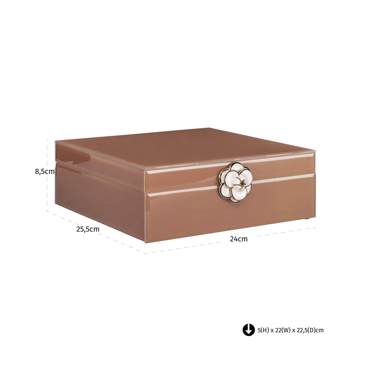 Uzglabāšanas kaste Floral L 8,5/24/25,5 cm brūns