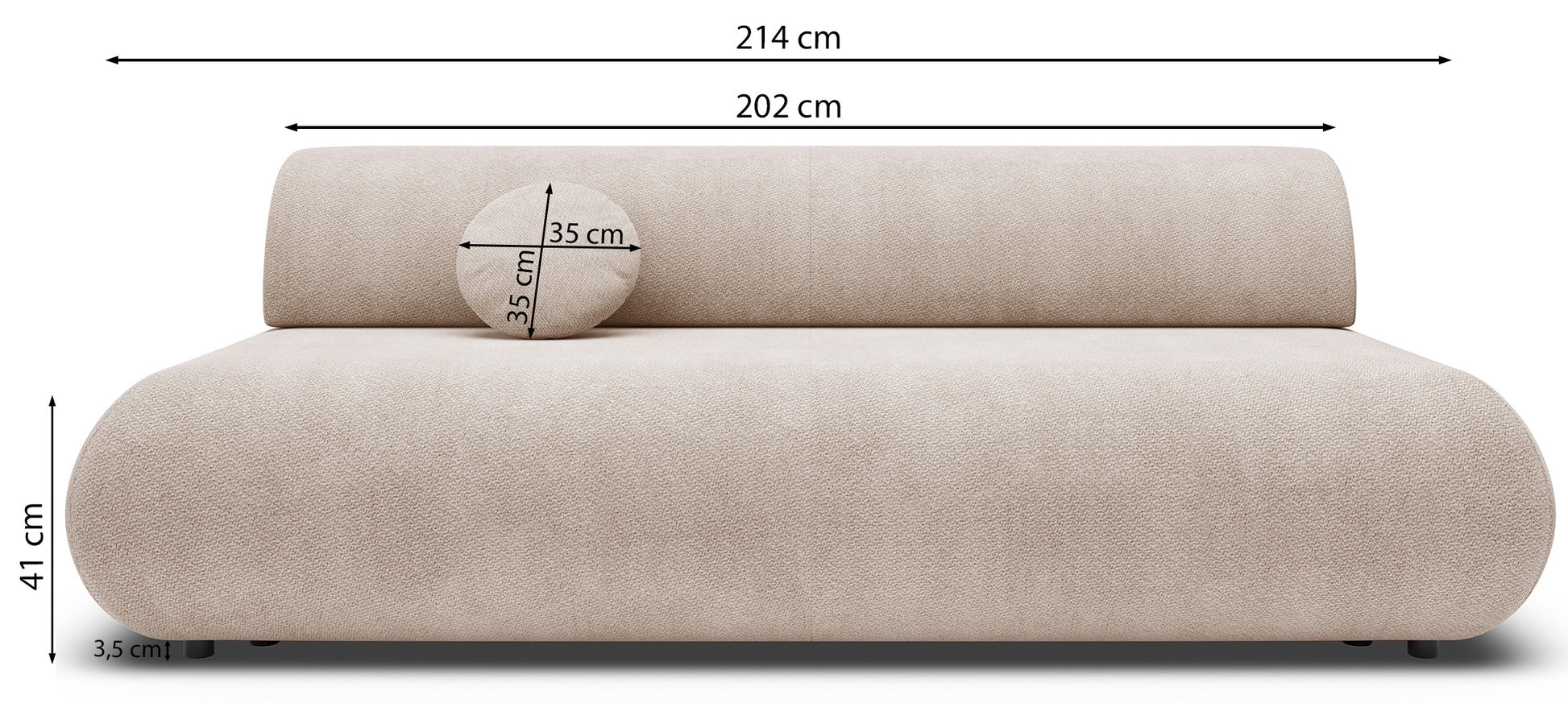 Dīvāns Arman 214/100/74 cm Vinci 88 - N1 Home