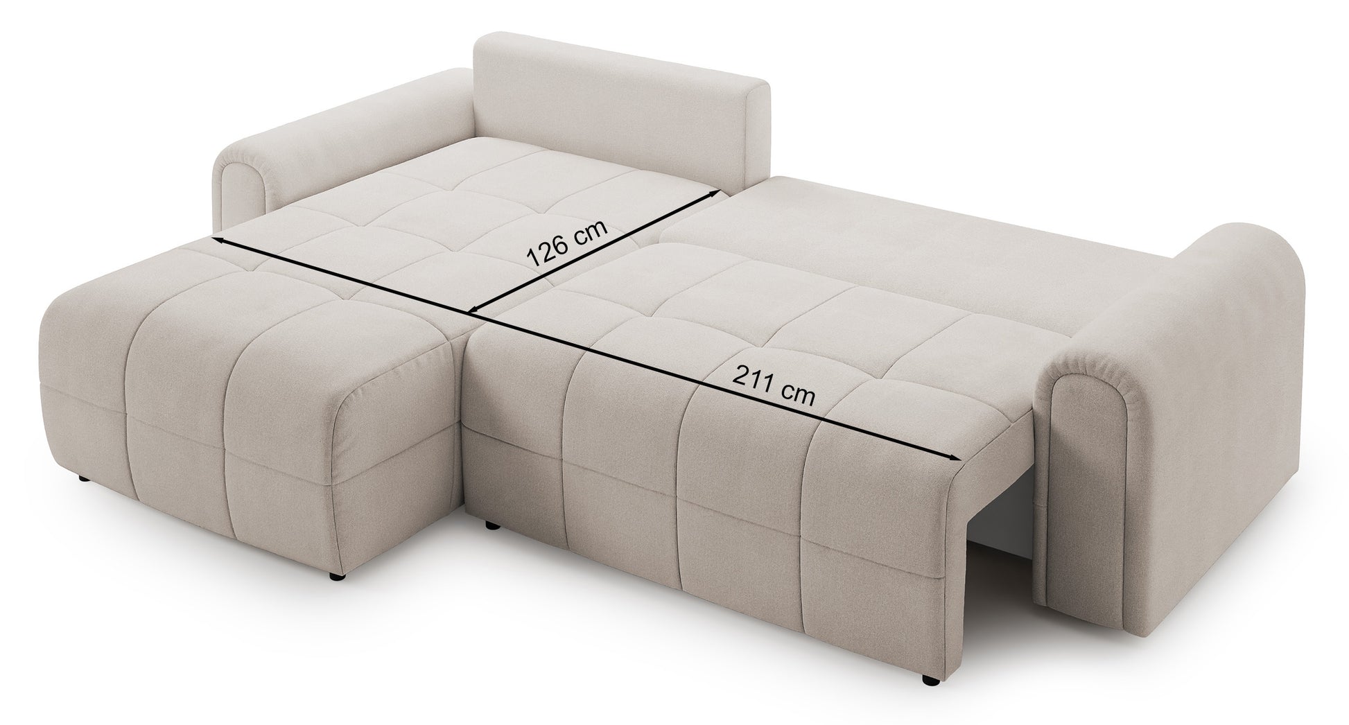 Dīvāns Simol 268/94/180 cm Storm 09 - N1 Home