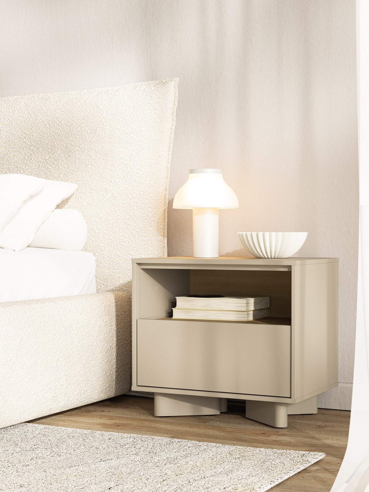 Naktsskapis Distri 50/46/35 cm Vičencas ozols/kašmirs