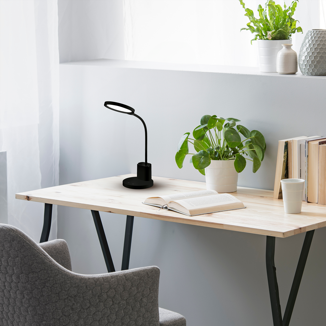 Galda lampa Skuo 15/55/15 cm melns - N1 Home