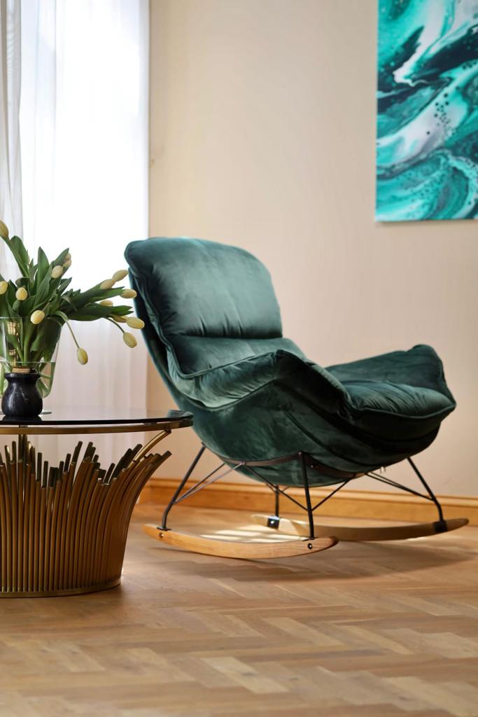 Krēsls Dot Design Berco samta 100 × 80 × 95 cm zaļs - N1 Home