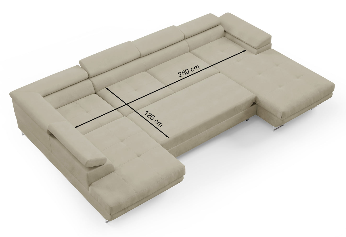 Dīvāns Nola 345/90/205 cm Gerra 120 - N1 Home