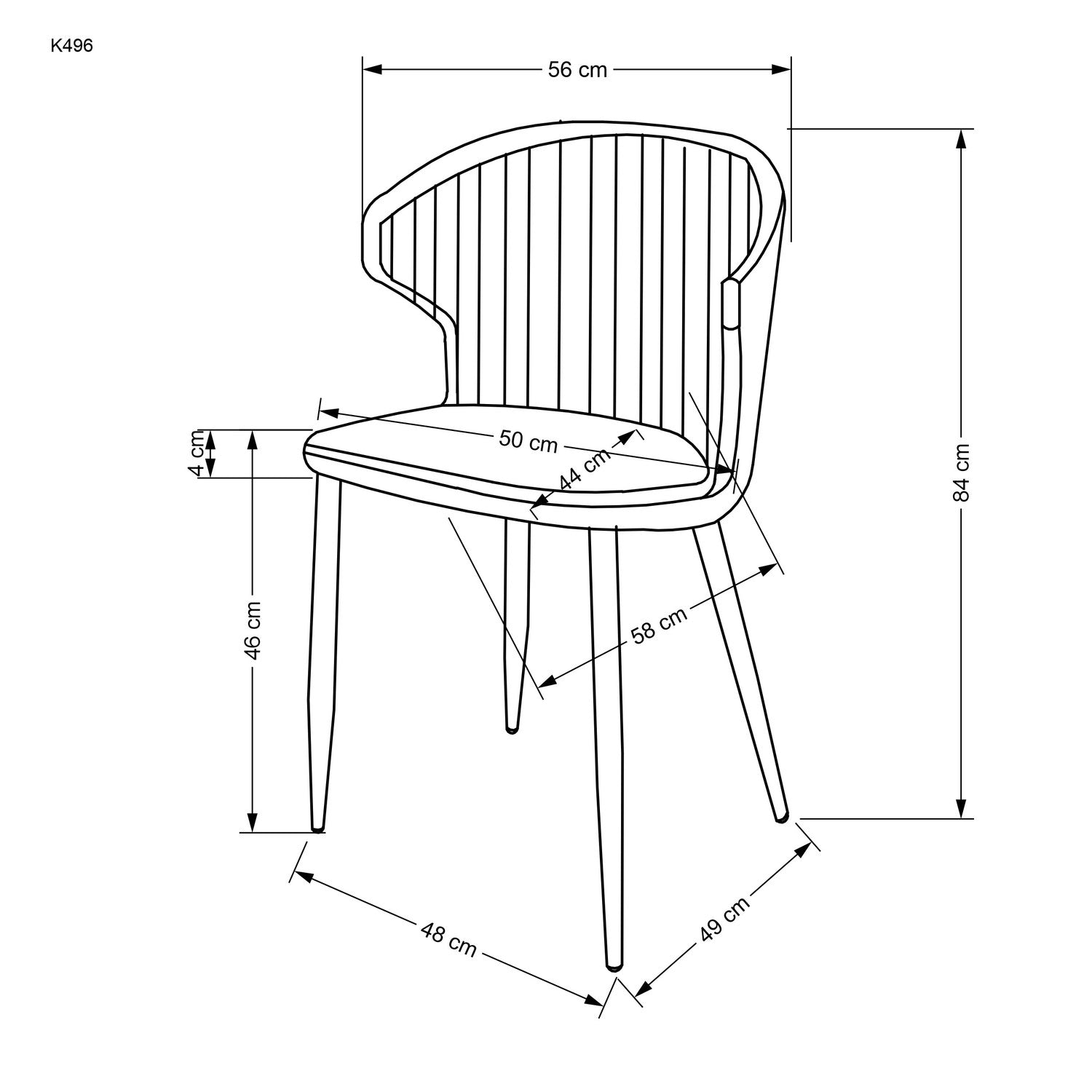 AK pelēks krēsls 56/58/84/46 cm