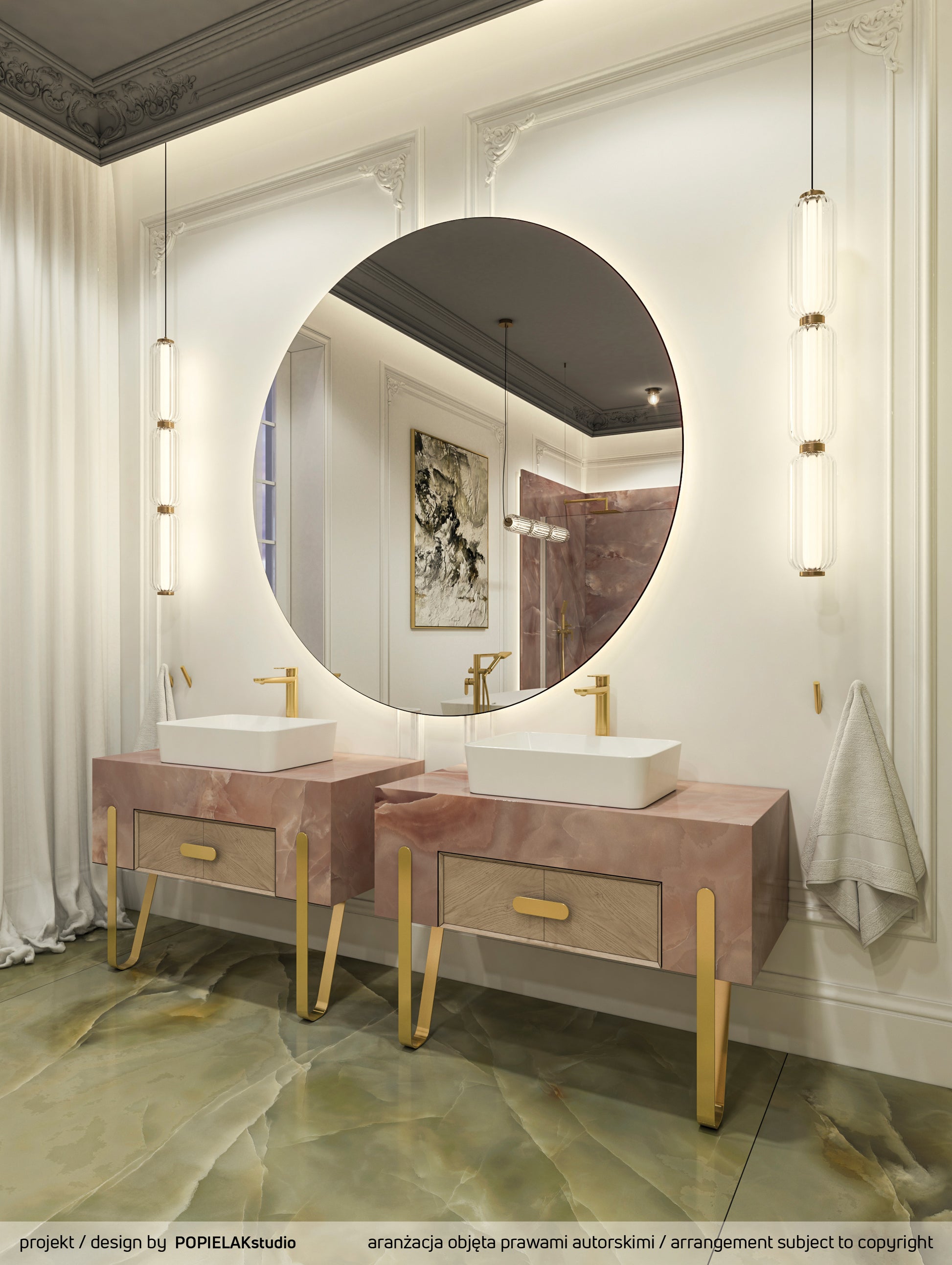 Izlietnes maisītājs, augsts Alpinia 320 mm zelts - N1 Home