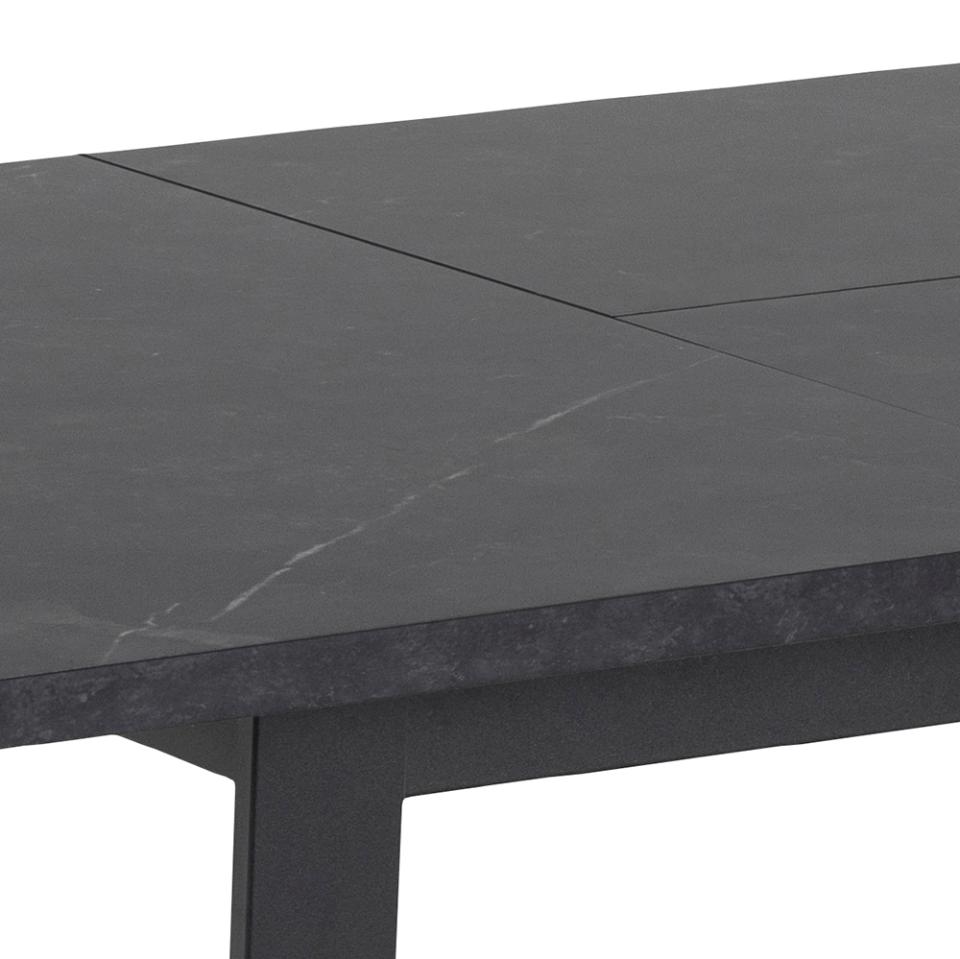 AMB taisnstūra galds melns marmors 160/220x90x75 cm