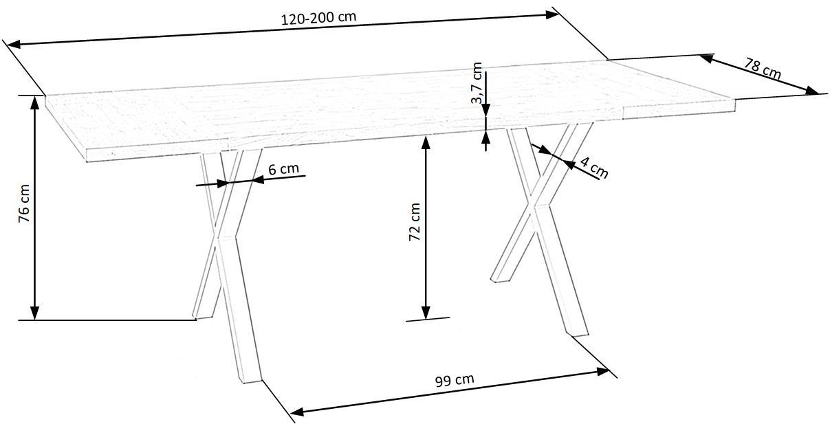 AP masīvkoks - ozols krāsa: dabisks ozols 120/78/76 cm