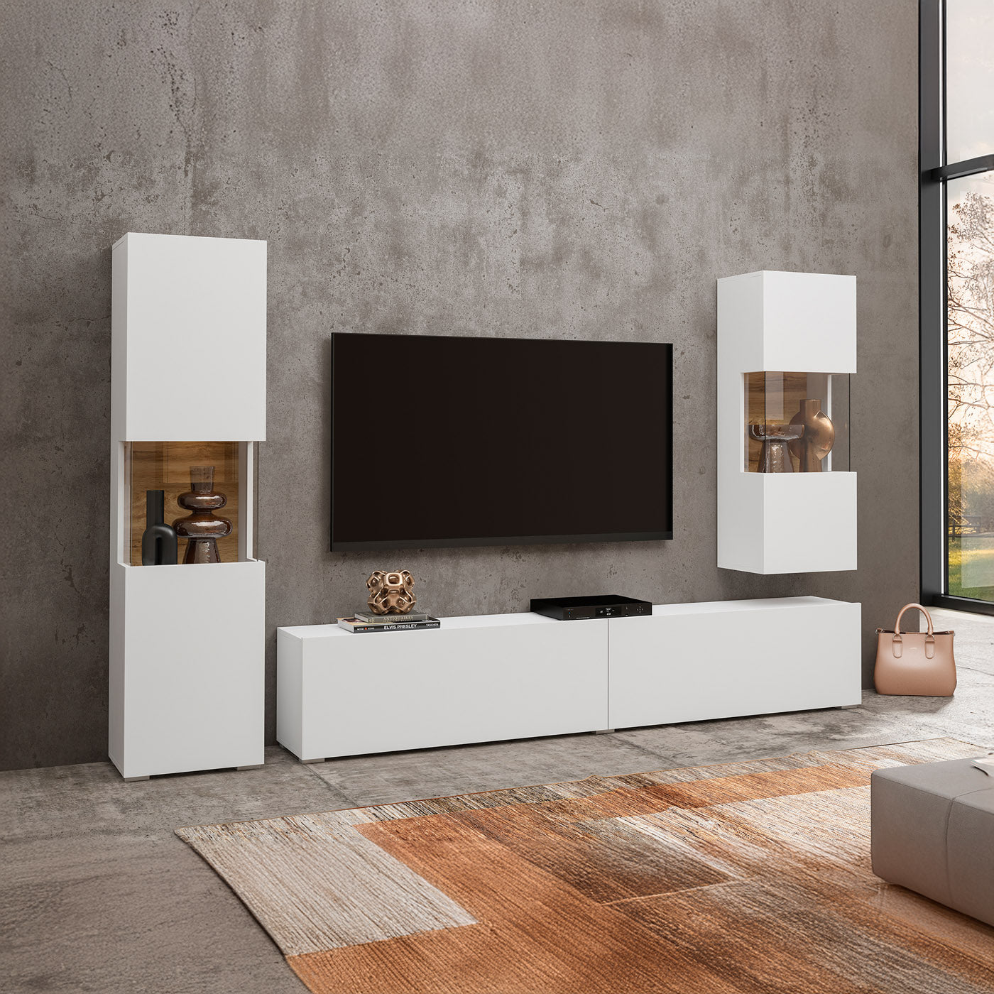 Sienas bloks Avalon 180/140/35 cm balts/Votan ozols