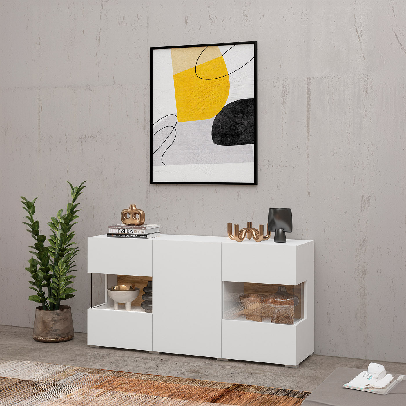 Kumode Avalon 120/35/62 cm melns onyx - N1 Home