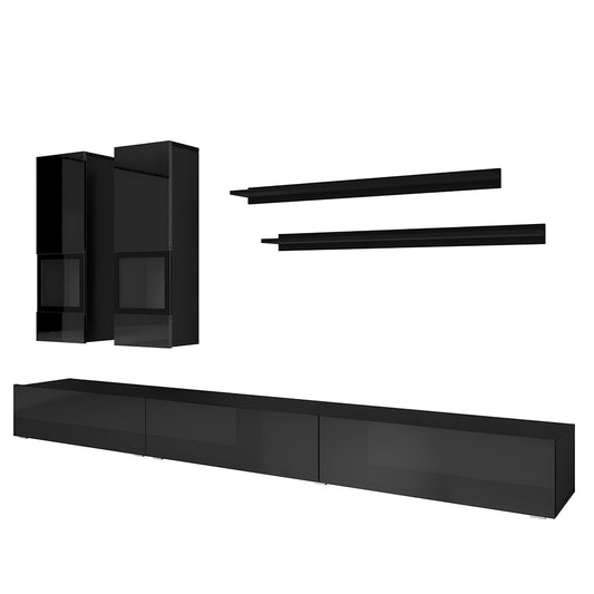 Sienas bloks Greece 270/41 cm melns spīdums/melns supermatēts - N1 Home