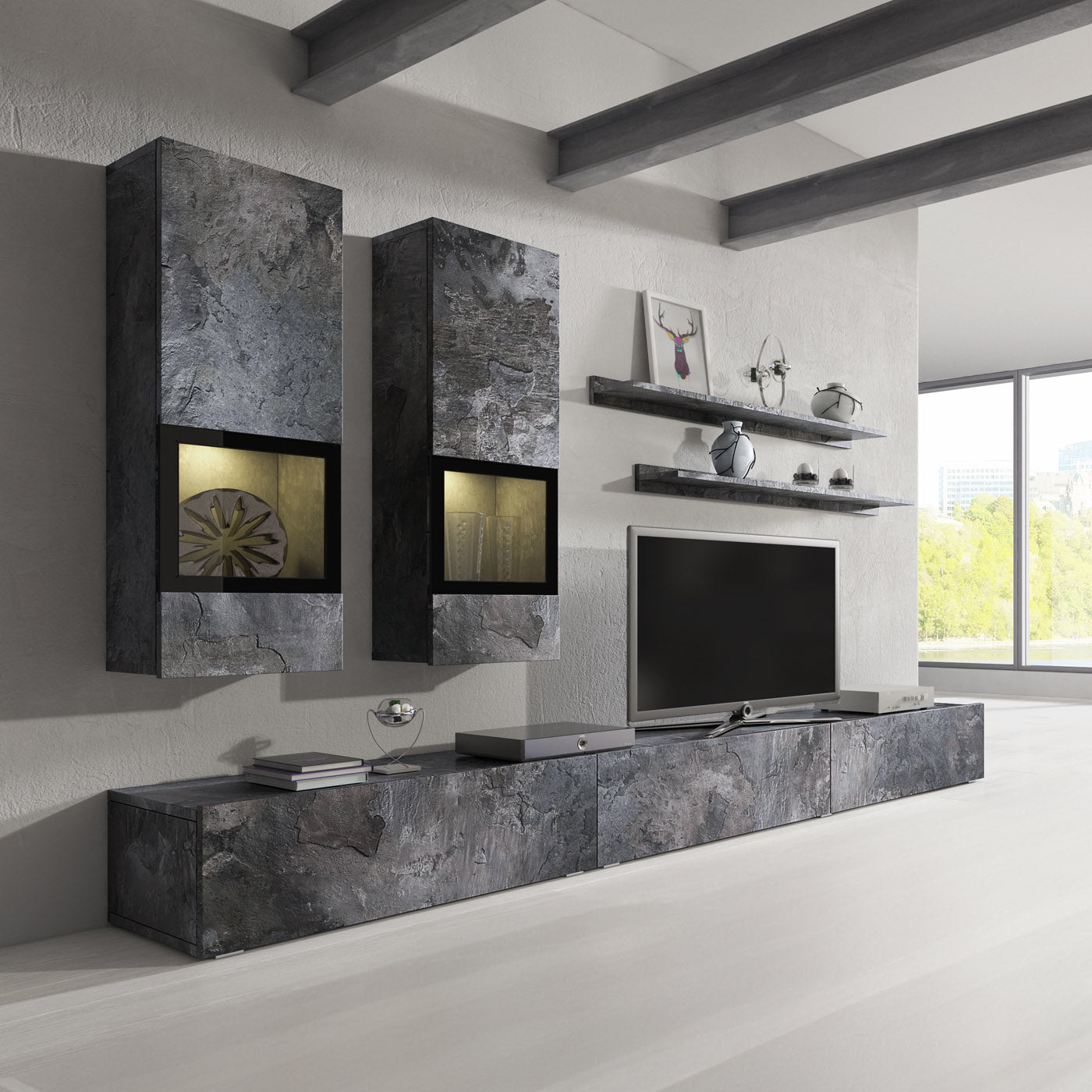 Sienas bloks Barots 270/41 cm šīferis/melns