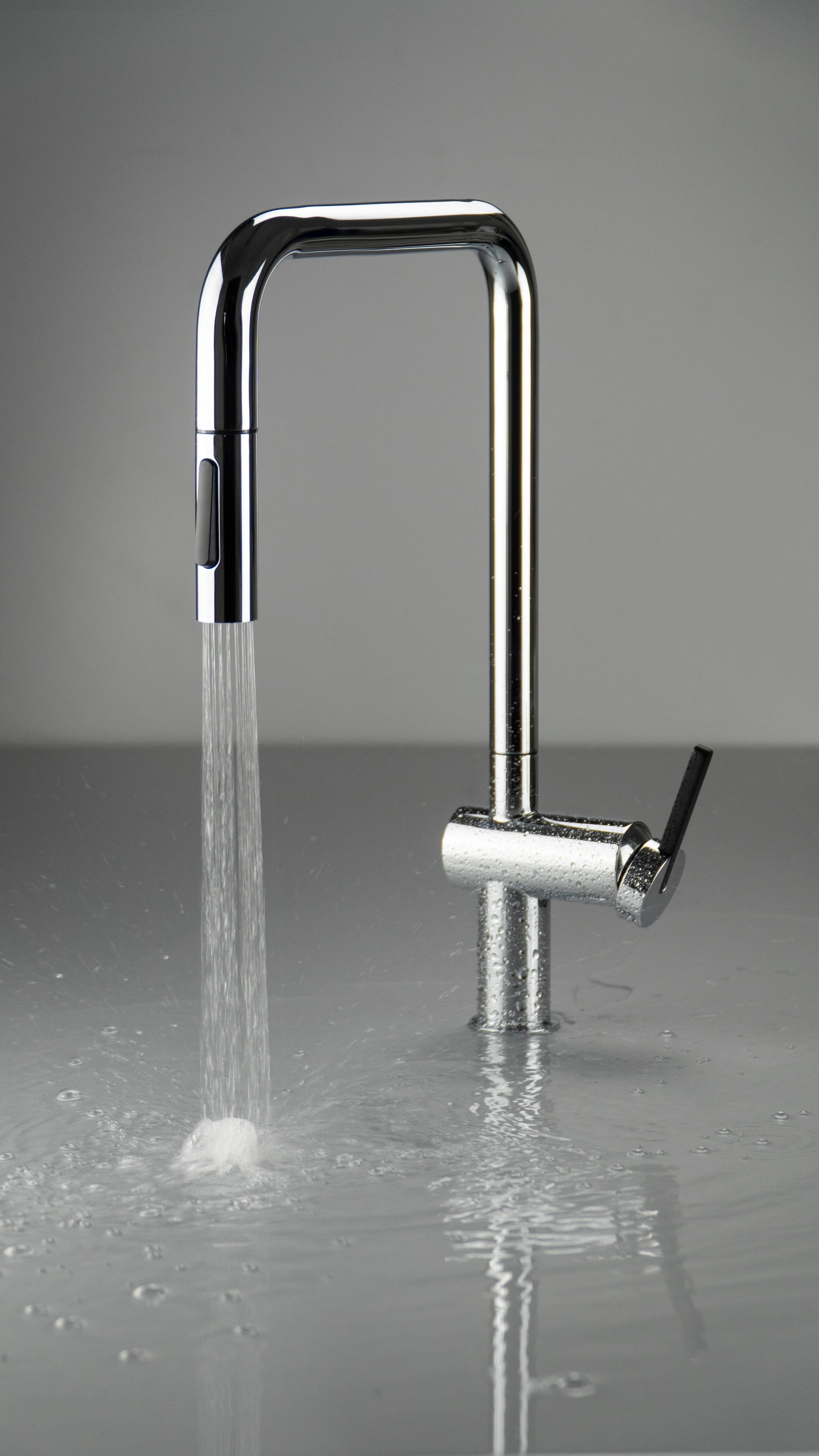 Virtuves jaucējkrāns ar izvelkamu snīpi Momi 408 mm hroms - N1 Home