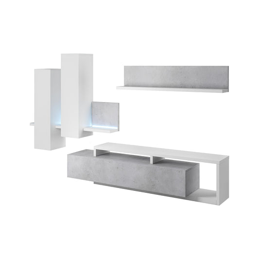 Sienas bloks Botes 219+/52/200 cm balts/betons Kolorādo - N1 Home