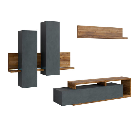 Sienas bloks Botes 219+/52/200 cm ābols/betons - N1 Home