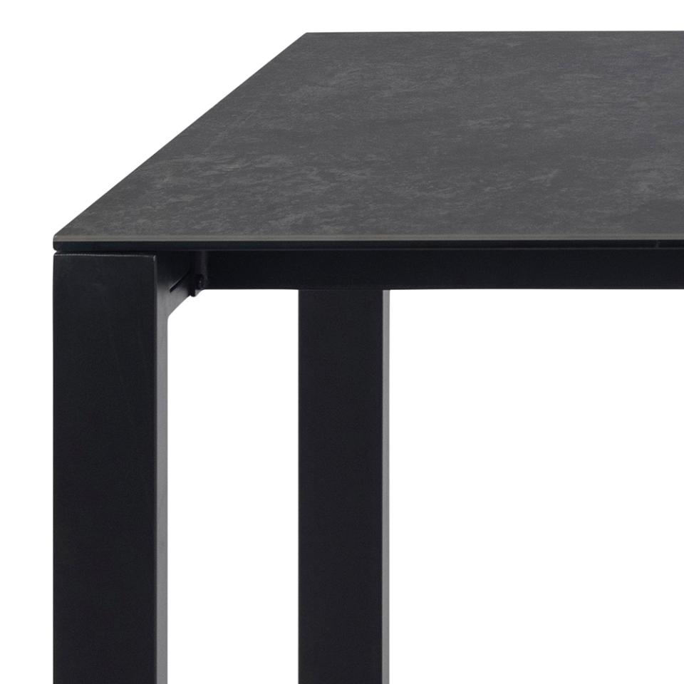 BR taisnstūra pusdienu galds melna Fairbanks neapstrādāta keramika 200x90x75 cm