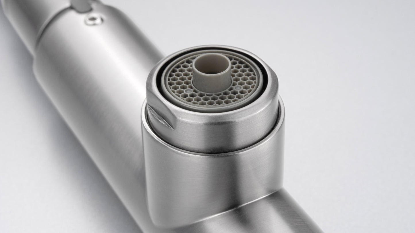 Virtuves jaucējkrāns ar ūdens filtra pieslēgumu un izvelkamu snīpi Eridan 33 cm hroms - N1 Home