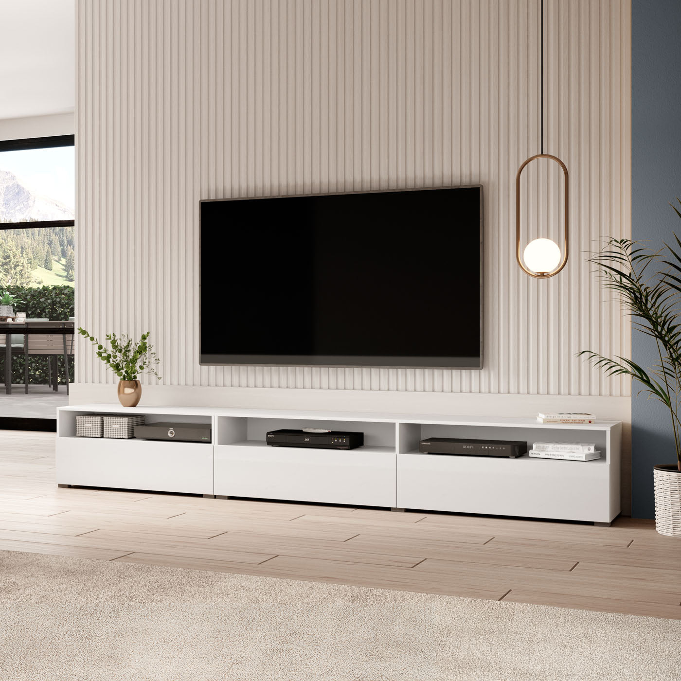 TV skapis Barots 270/41/42 cm balts - N1 Home