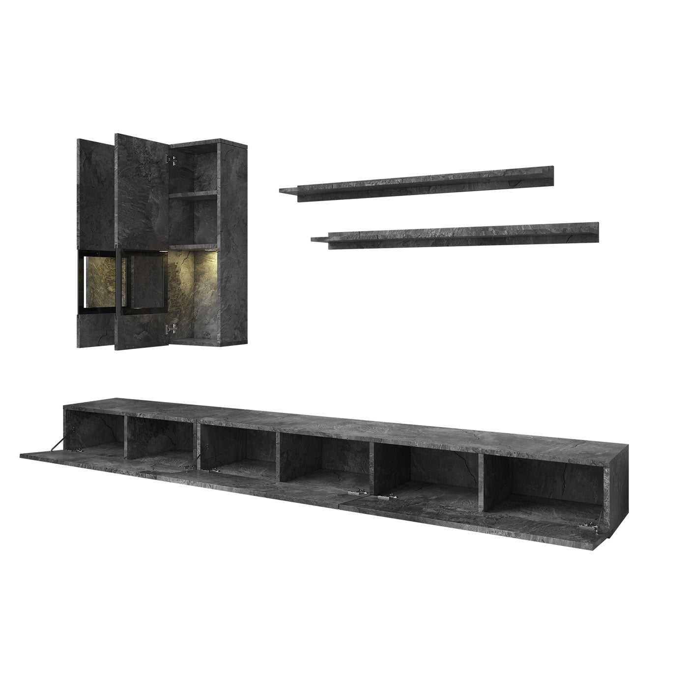 Sienas bloks Barots 270/41 cm šīferis/melns