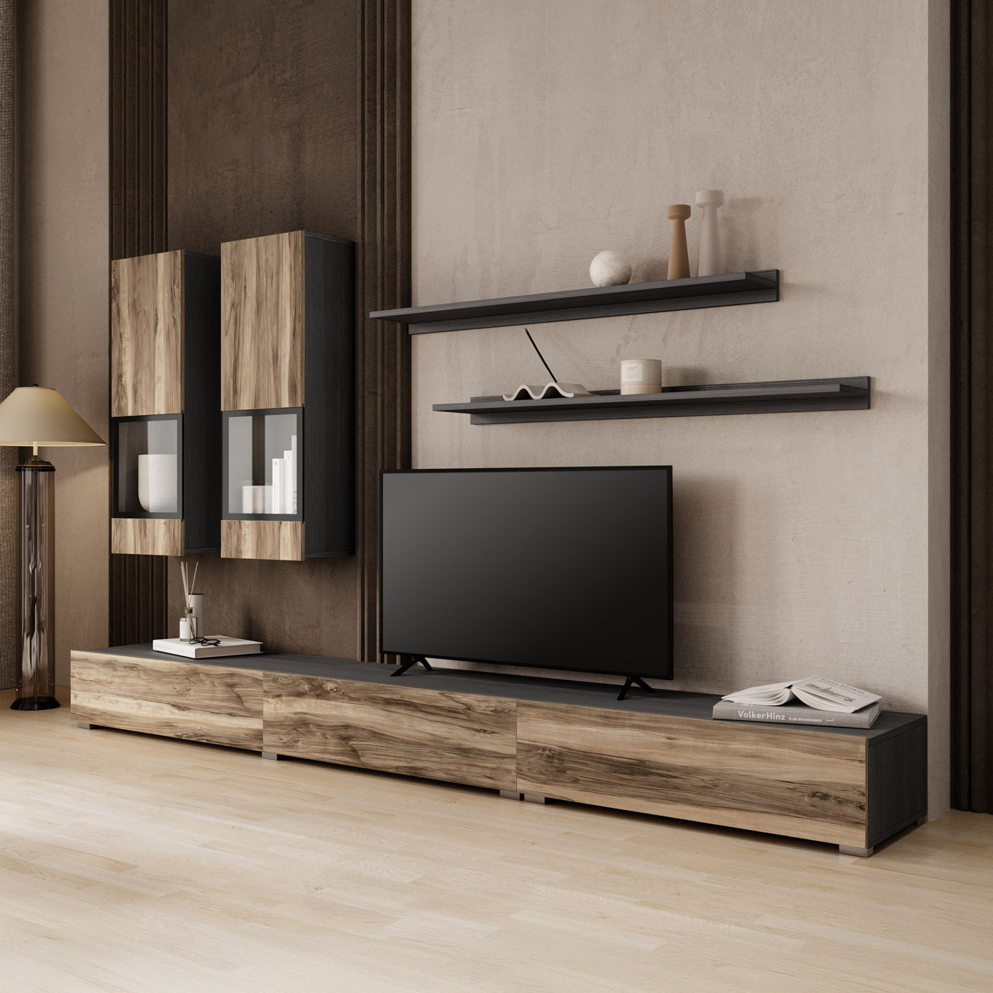 Sienas bloks Barots 270/41 cm satīna nusbaum/melns