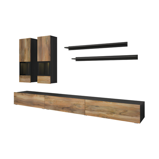 Sienas bloks Barots 270/41 cm satīna nusbaum/melns - N1 Home