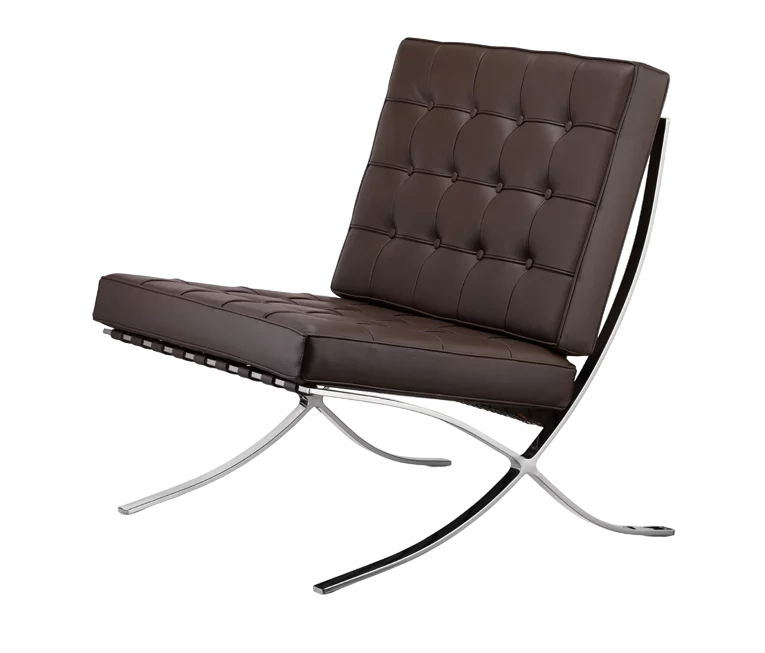 Krēsls Dot Design Barcelona Loreto ar kāju balstu dabīga āda 77x85x75 cm brūns - N1 Home
