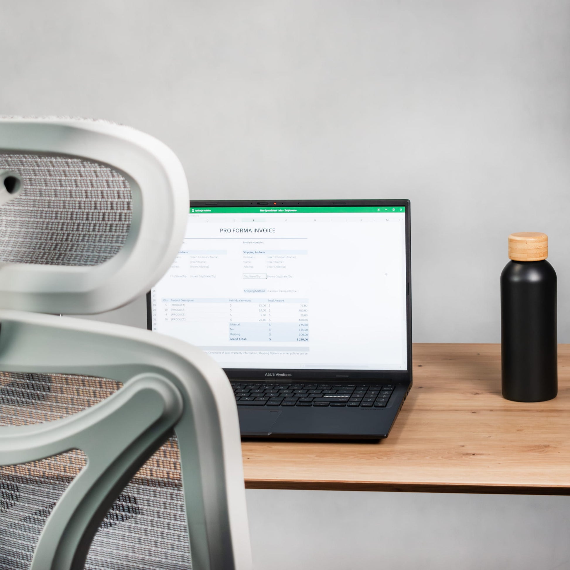 Biroja galds Conti Pro 60/120 cm melns/Artizan ozols - N1 Home