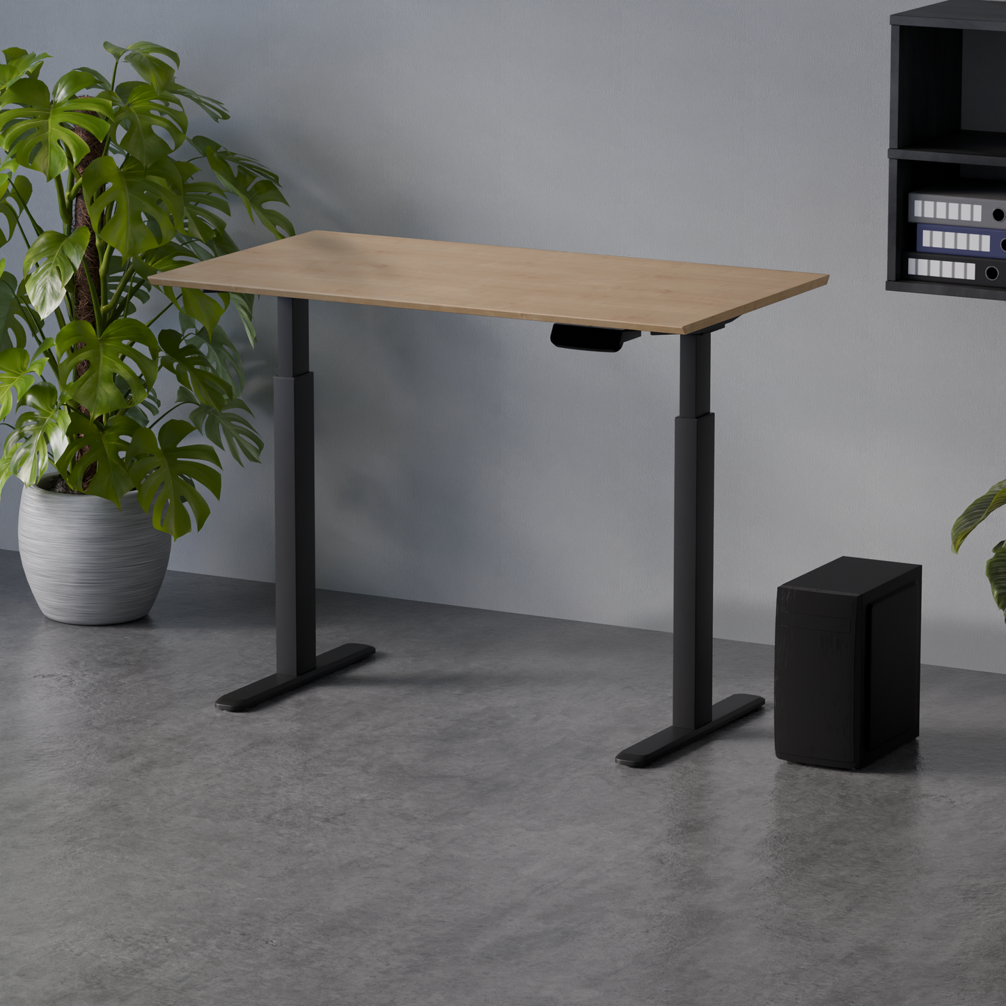 Biroja galds Conti Pro 60/120 cm melns/Hamiltom ozols - N1 Home