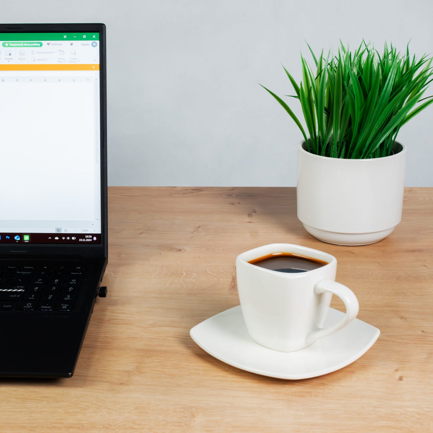 Biroja galds Conti Pro 60/120 cm balts/Hamilton ozols - N1 Home