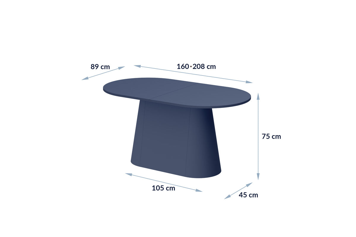 Galds Capito 160-208/89/75 cm zils - N1 Home