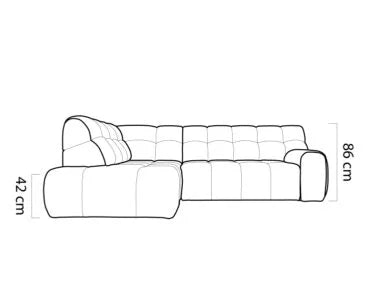 Dīvāns Cooku L 267/207/86 cm balts - N1 Home