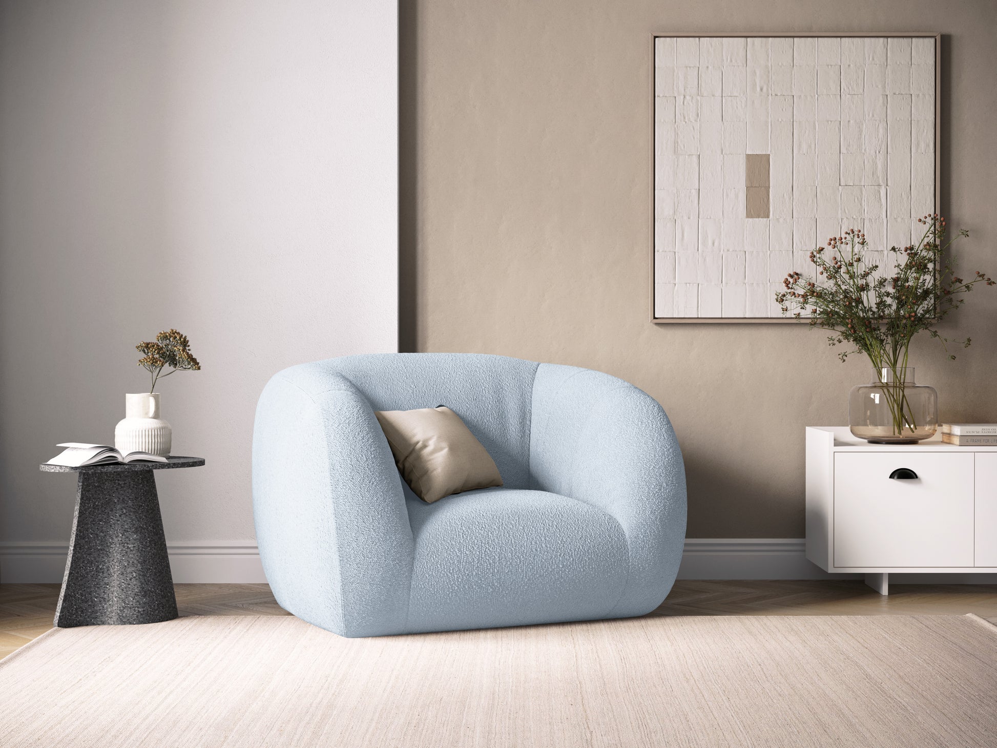 Atzveltnes krēsls Cosmopolitan Design Essen 130x95x86 cm gaiši zils - N1 Home