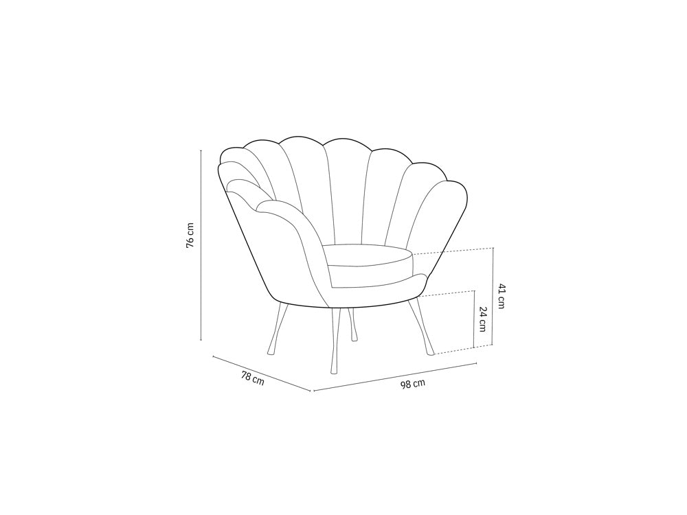 Krēsls Kingston Cosmopolitan design 98x78x76 cm Ma 2232 - N1 Home