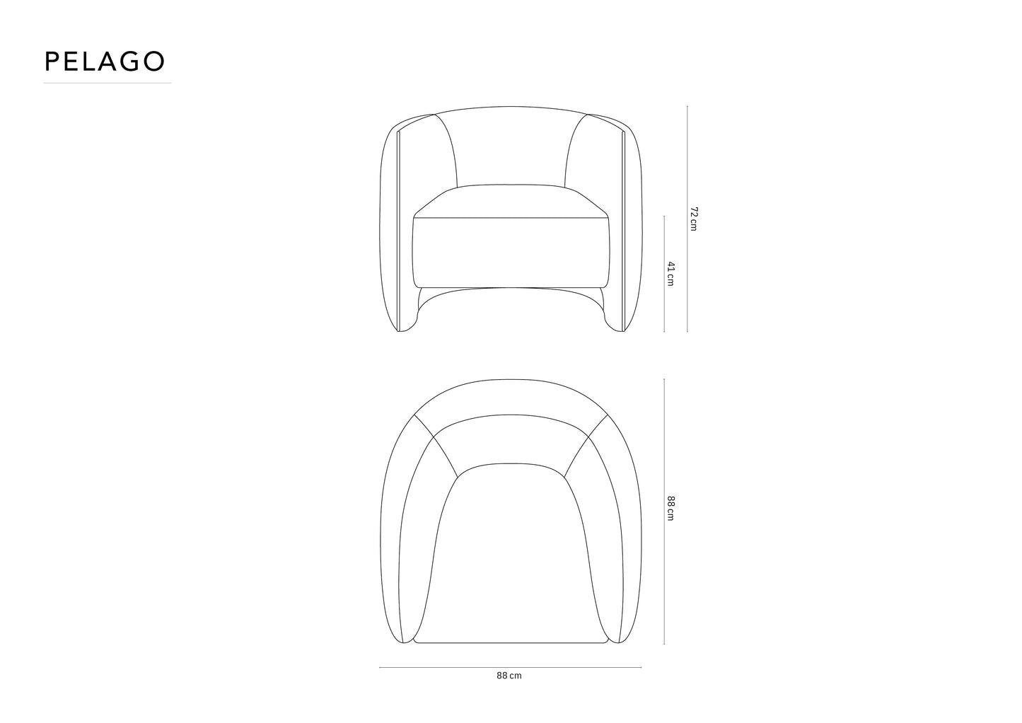 Atzveltnes krēsls Cosmopolitan Design Pelago 88x88x72 cm melns - N1 Home