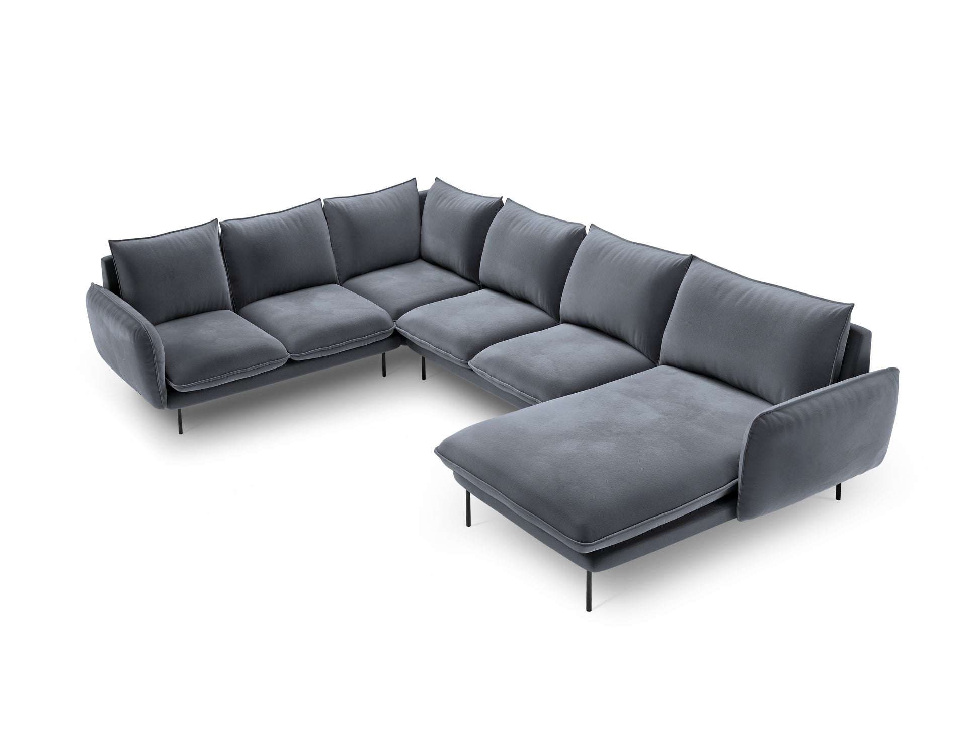 Dīvāns Cosmopolitan Design Vienna samta 330x235x95 cm pelēks - N1 Home