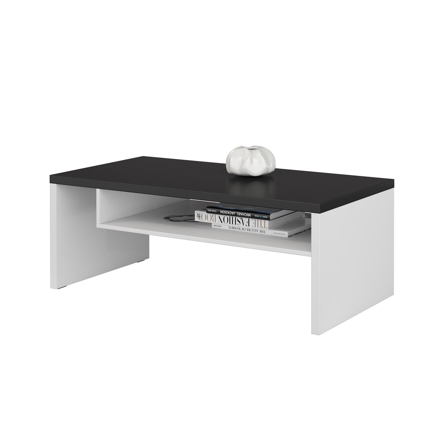 Kafijas galds Krosit kolekcija 120/60/45 cm balts/melts - N1 Home