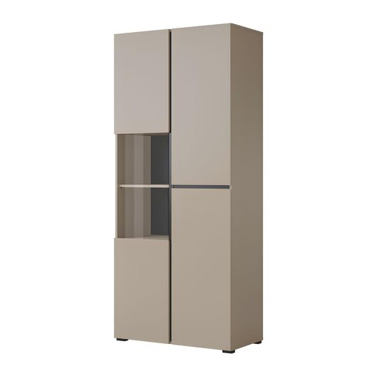 Vitrīnas skapis Krosit kolekcija 79/183/40 cm congo/melns - N1 Home