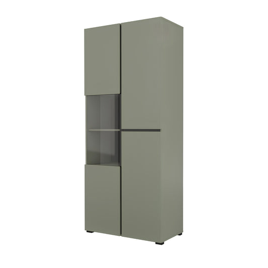 Vitrīnas skapis Krosit kolekcija 79/183/40 cm zaļs/melns - N1 Home