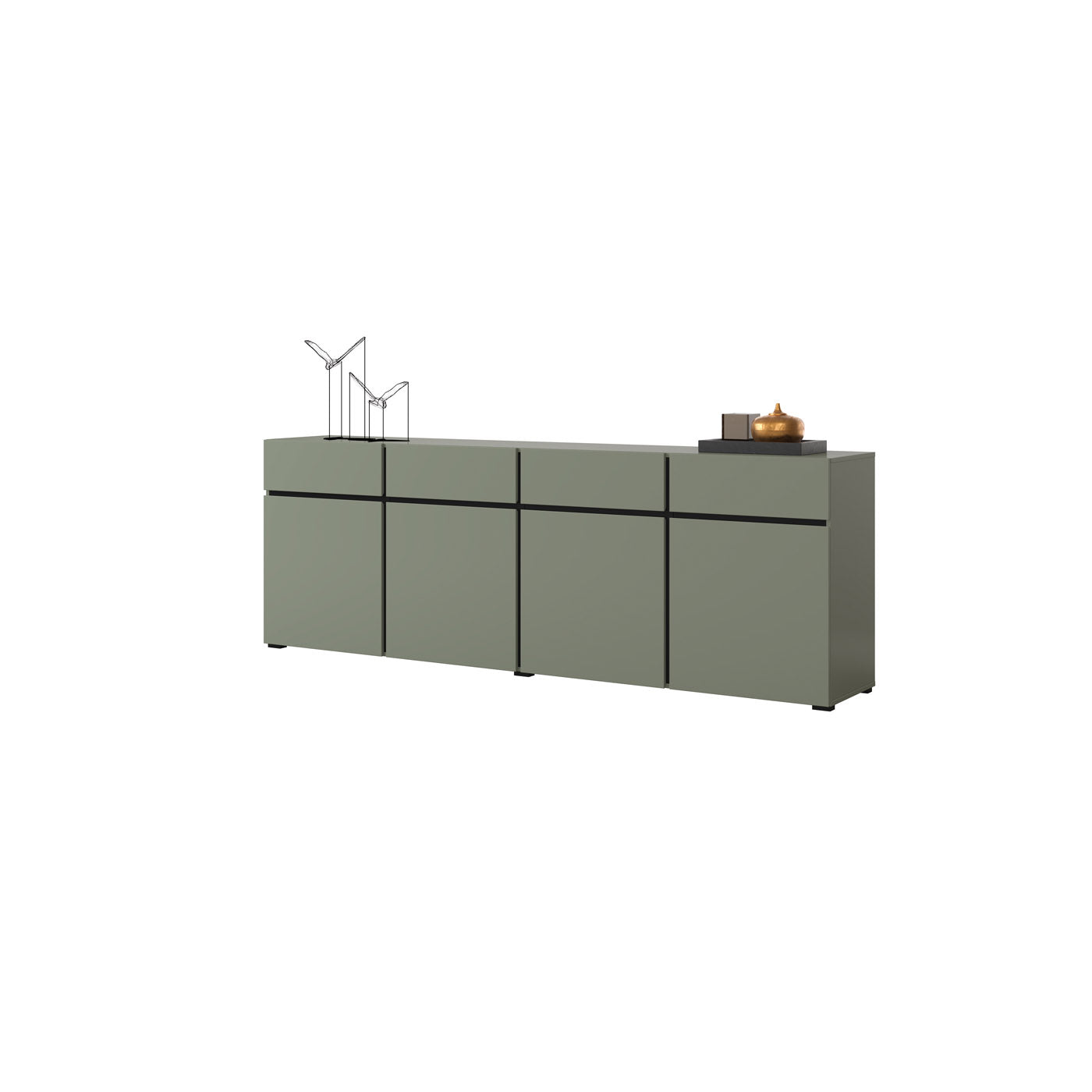 Kumode Krosit kolekcija 225/78/40 cm zaļs/melns - N1 Home